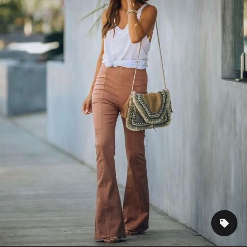 Vici - Camel/Brown Flare Pants, Size M (NWOT)